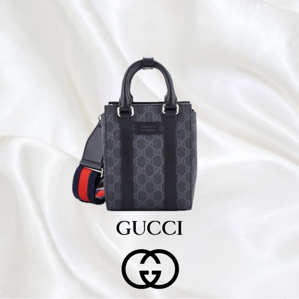 Authentic Gucci Black Supreme Monogram Bag NEW